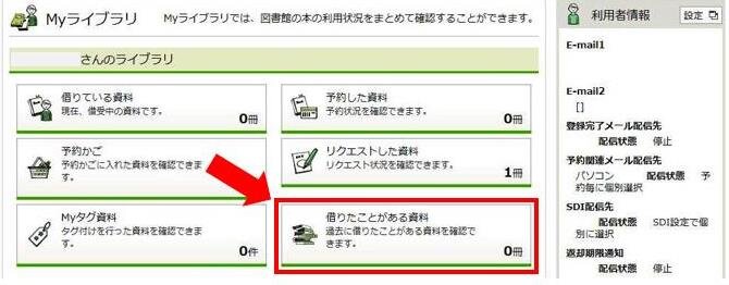 Myライブラリ貸出履歴